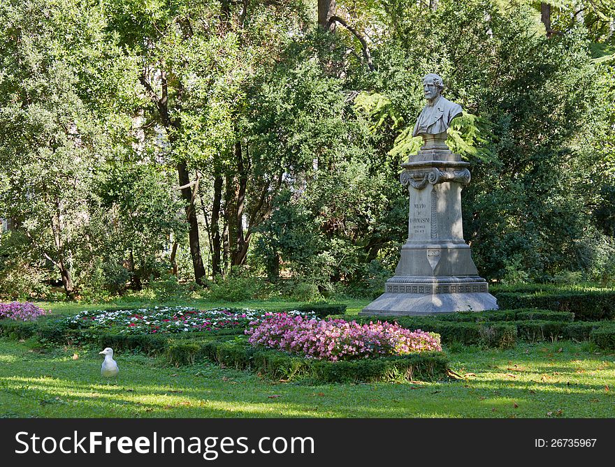 A view of the main public garden in Trieste, Italy. A view of the main public garden in Trieste, Italy