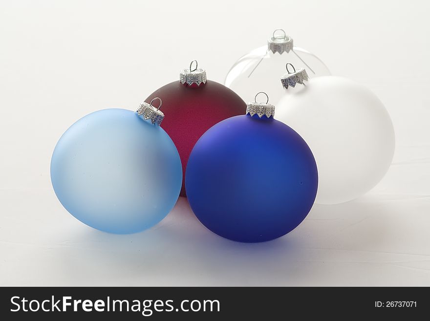 Set of Christmas balls of different colors