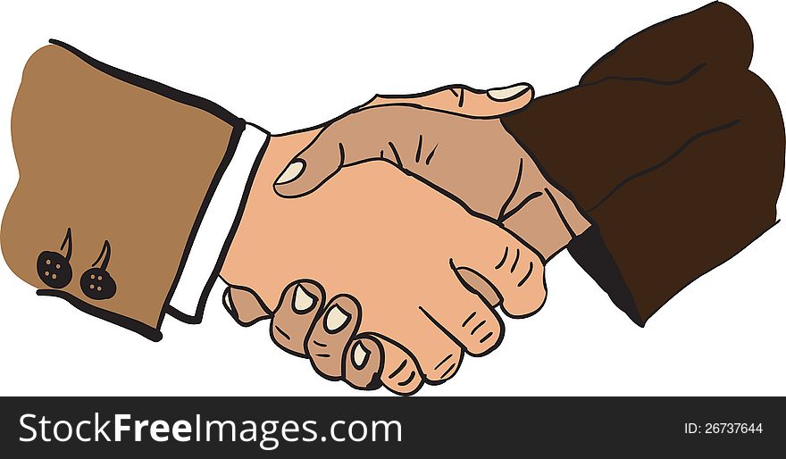 Vector illustration of two human hands. Vector illustration of two human hands