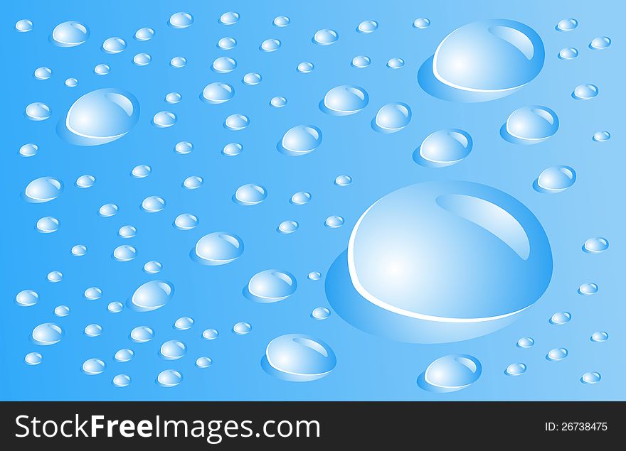 Vector illustration of water drops background