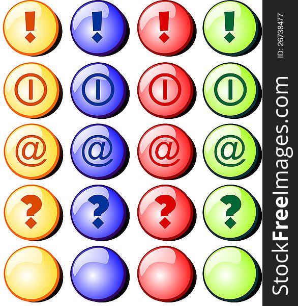 Vector illustration of some colored buttons