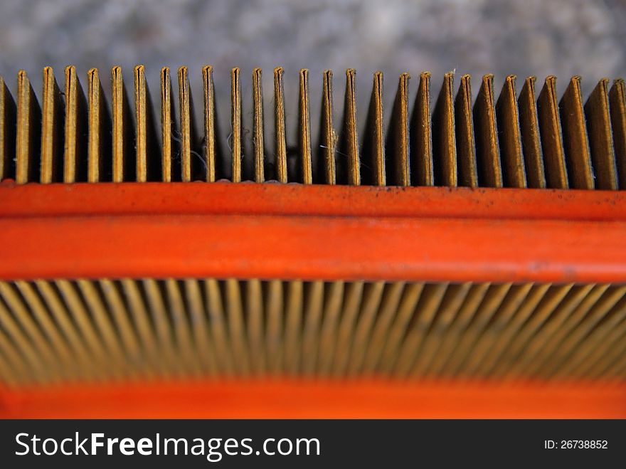 Detail of an old air filter used in the car. Detail of an old air filter used in the car