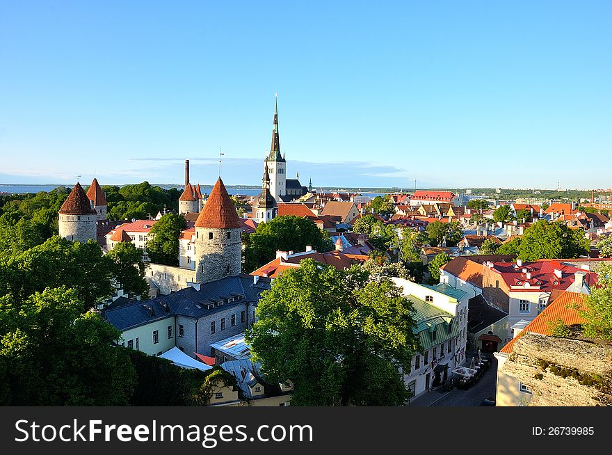 Red Roofs And Church Of Old Tallinn