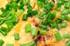 Spring Onions On Top Of Omelet Royalty Free Stock Images Spring Onions On Top Of Omelet Royalty Free Stock Images