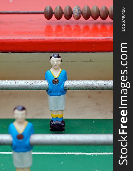 Goal keeper on old table football