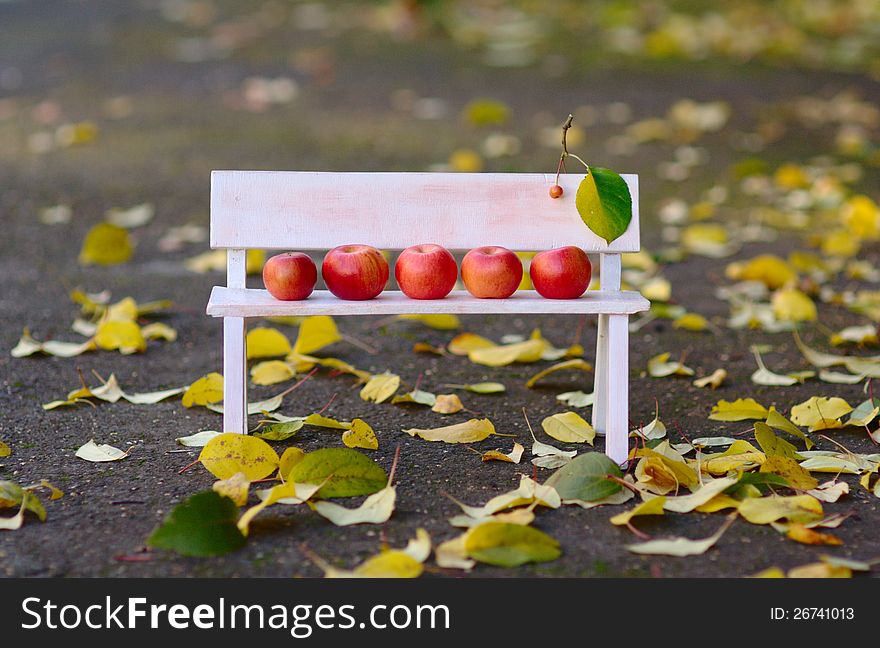 Apples Family on the Bench