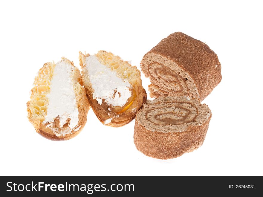 Delicious Cakes On A White Background