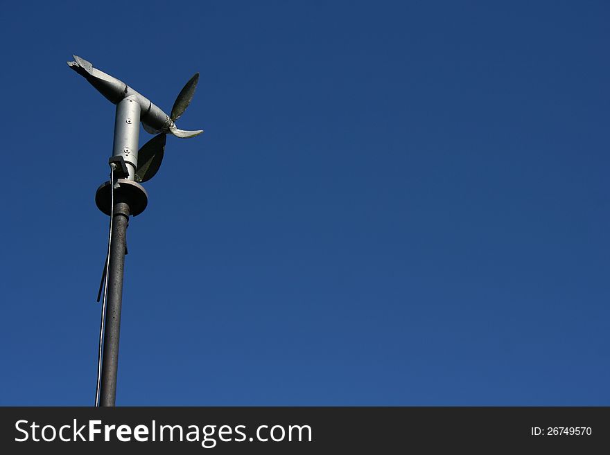 Wind measure turbine in sky background. Wind measure turbine in sky background