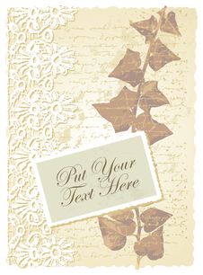 Romantic Card With Ivy Stock Photos Romantic Card With Ivy Stock Photos