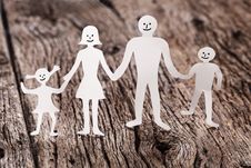 Cardboard Figures Of The Family Royalty Free Stock Photography