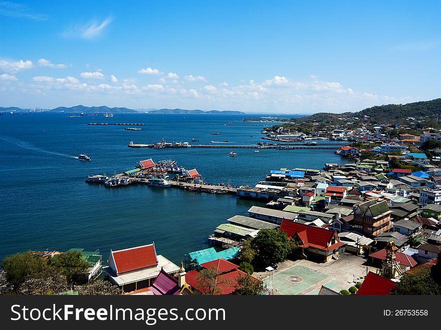 An overview of Sichang Harbour in Thailand. An overview of Sichang Harbour in Thailand