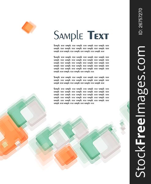 Abstract template of page with color squares. Abstract template of page with color squares