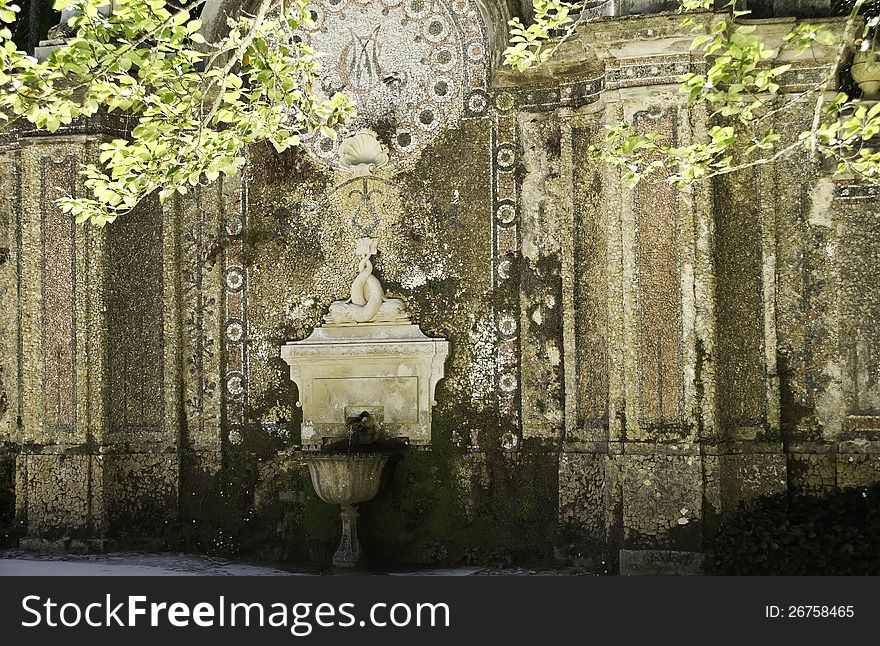 Water Spout In Regaleira Palace In Sintra Portugal