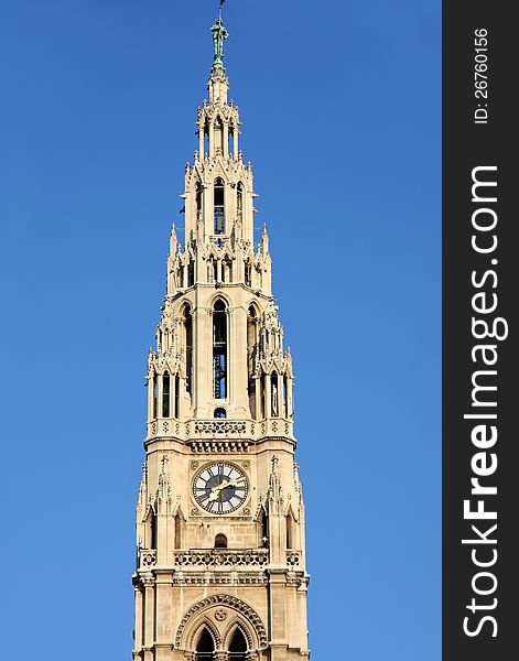 Famous City Hall building, Rathaus in Vienna, Austria