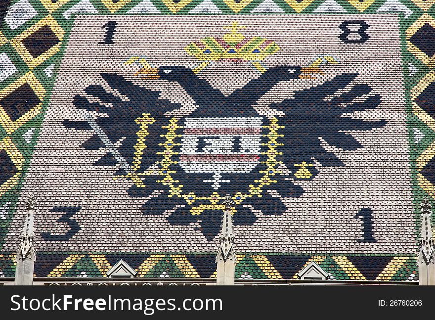 Eagle Tiles Roof of Stephansdom in Vienna, Austria