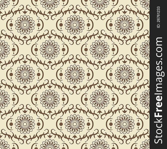 A seamless pattern in floral style