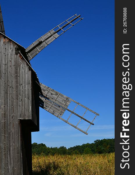 Old, wooden Romanian windmill in the Museum of Traditional Folk Civilization from Sibiu. Old, wooden Romanian windmill in the Museum of Traditional Folk Civilization from Sibiu