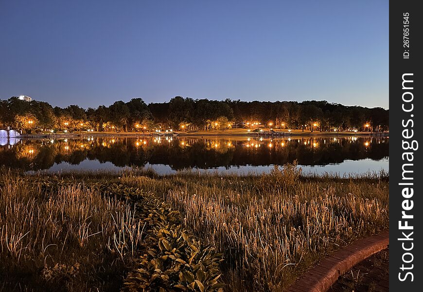 Night Had Fallen Over The Lake.