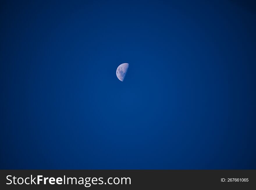 Half Moon in the night sky
