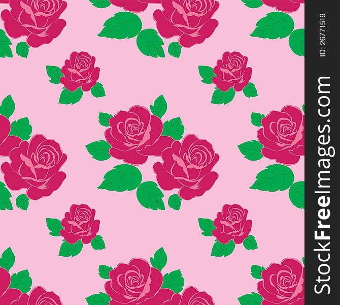 Colorful Seamless Texture With Roses