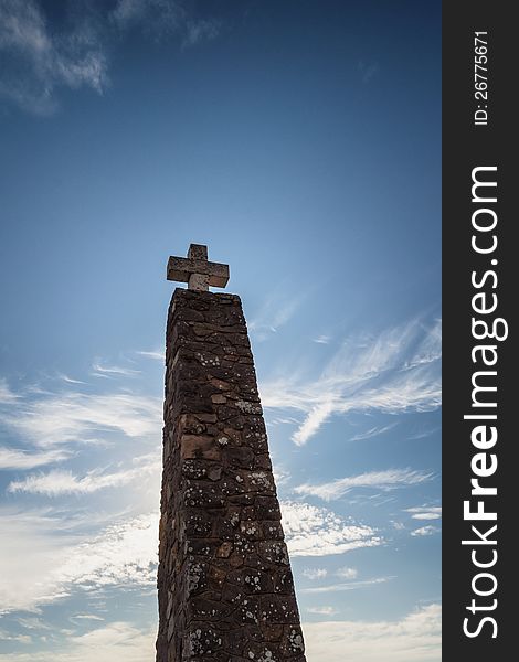 Cross monument in the most western point of Europe - Cabo da Roca, Portugal. Cross monument in the most western point of Europe - Cabo da Roca, Portugal