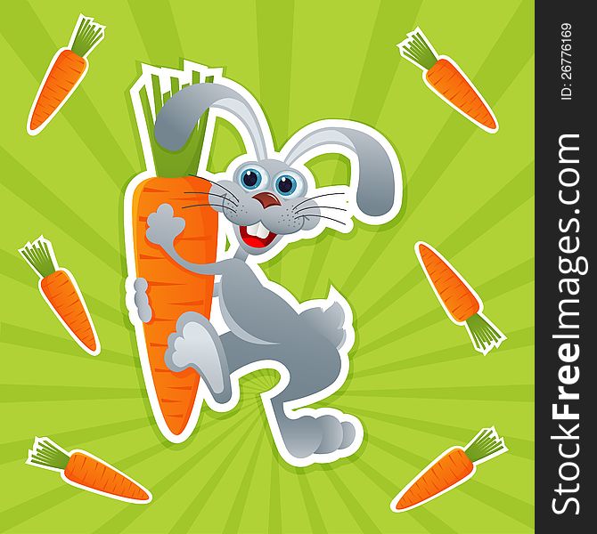 Rabbit with carrot vector hare