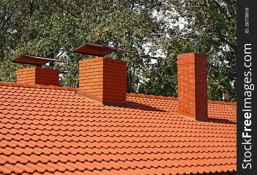 The roof is covered with orange tiles