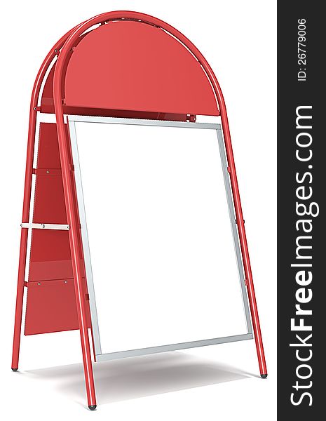 Red Sandwich Board with Logo Plate. Blank for Copy Space. Red Sandwich Board with Logo Plate. Blank for Copy Space.