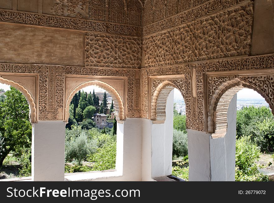 Olad arabic castle, Alhambra palace in Granda, Spain. Olad arabic castle, Alhambra palace in Granda, Spain