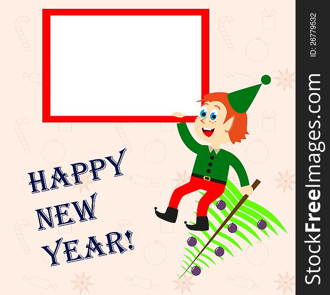 New year's frame with congratulation of happy new year. New year's frame with congratulation of happy new year