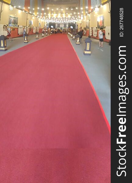 Red carpet inside GWK & x28 Garuda Wisnu Kencana& x29  Building