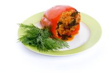 Homemade Stuffed Red Bell Pepper Royalty Free Stock Images