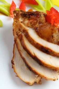Slices Of Grilled Chicken Breast Stock Photo