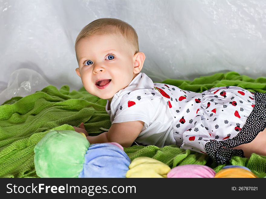 Crawling And Smiling Infant
