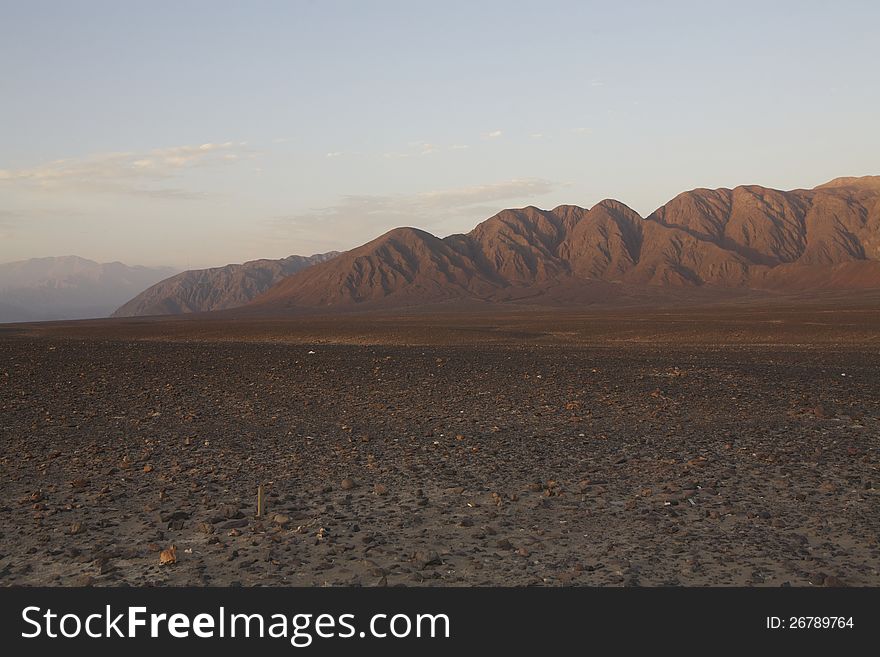 Close to nasca lines in Peru, mountains sunset. Close to nasca lines in Peru, mountains sunset