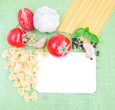 Recipe Card With Ingredients Stock Photo