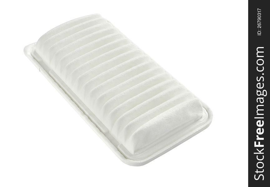 Car air filter isolated on white background