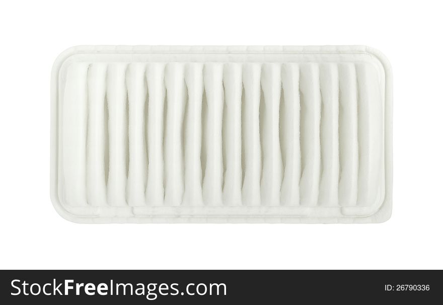 Car air filter isolated on white background