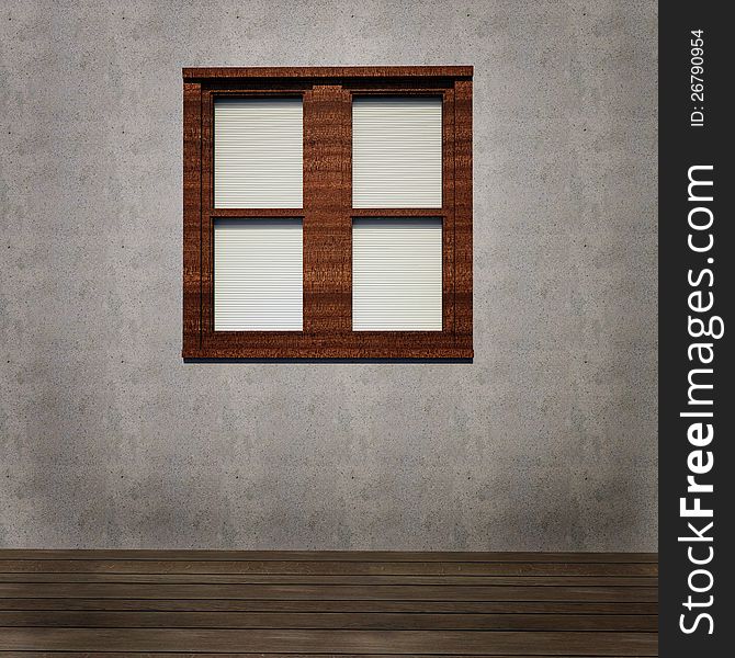 Grunge interior background with window. Grunge interior background with window