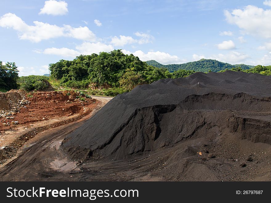 Coal Stock Pile And Blue Sky