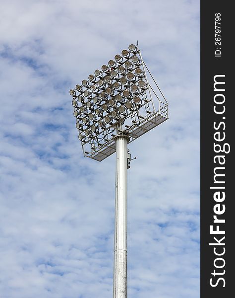 The Stadium Spot-light tower over Blue Sky