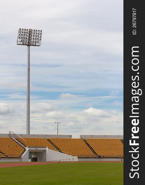 The Stadium Spot-light tower over Blue Sky