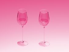 Wine Glasses In Pink Light Royalty Free Stock Images Wine Glasses In Pink Light Royalty Free Stock Images