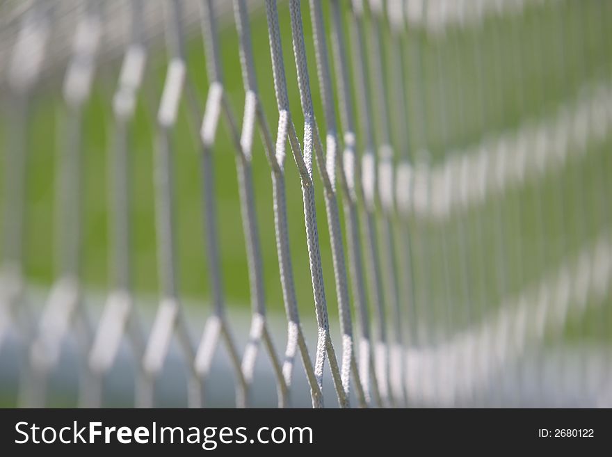 Photo of football net - from the goal. Photo of football net - from the goal