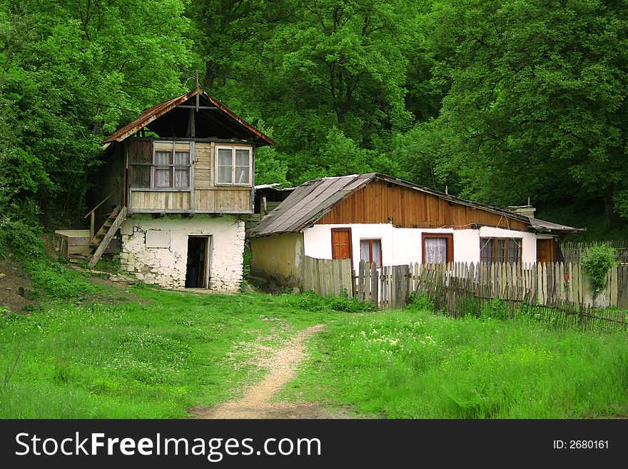 Two little houses in the forest. Two little houses in the forest