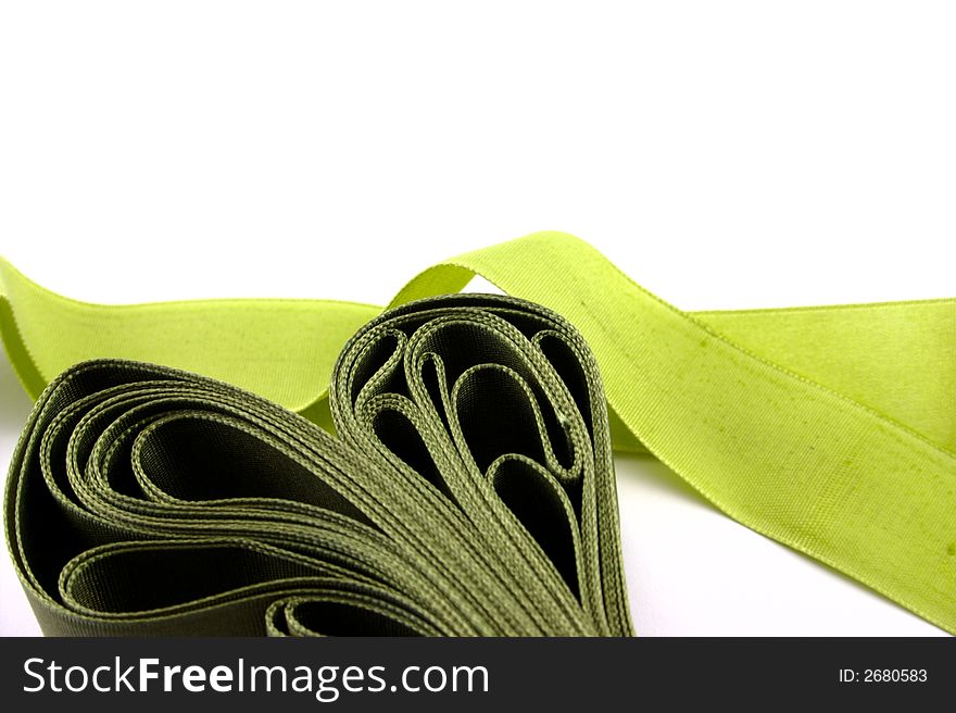 Two green ribbons background separated white