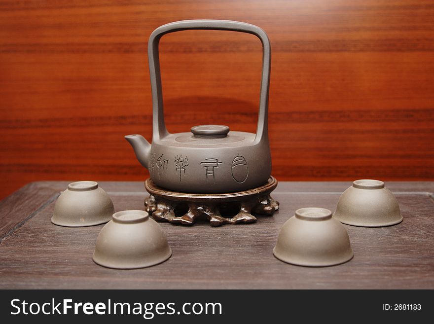 Teaset containing chinese traditional culture. Teaset containing chinese traditional culture