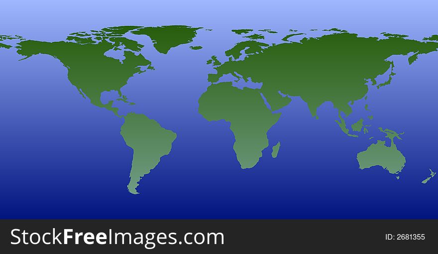 Simple image of the world in blue and green. Simple image of the world in blue and green