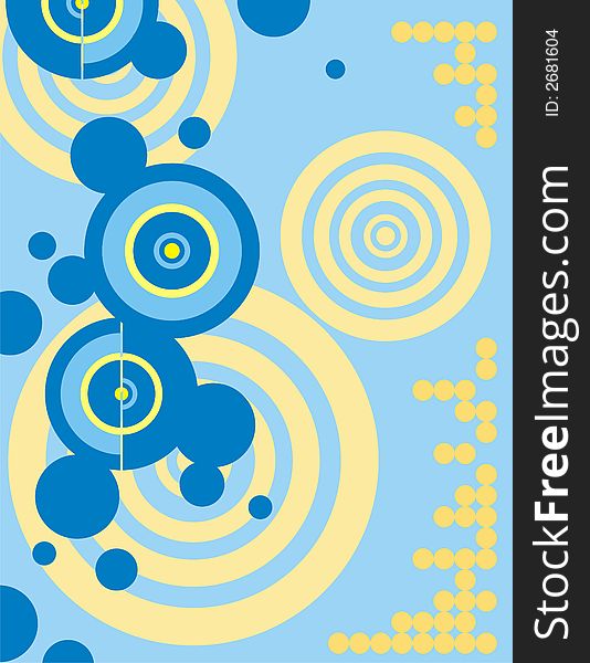 Abstract circle background in yellow and blue colors. Abstract circle background in yellow and blue colors.