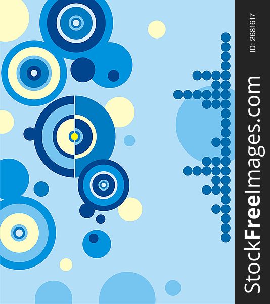Abstract circle background in blue and yellow colors. Abstract circle background in blue and yellow colors.